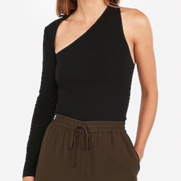 Express Asymmetrical Long Sleeve Cutout Top Plus Size XL - Picture 1 of 6